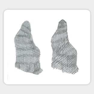 Graphite Seated Figure Pair Sticker